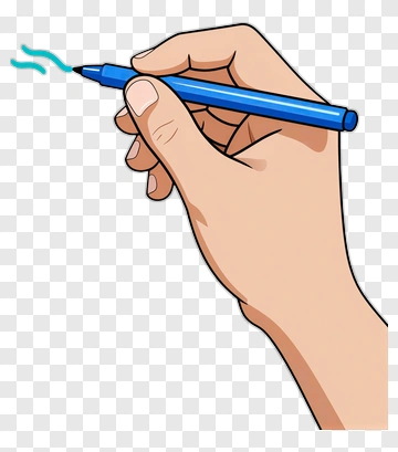 Hand Holding A Blue Pen PNG