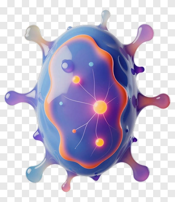 Colorful Abstract Blob With Splashes PNG