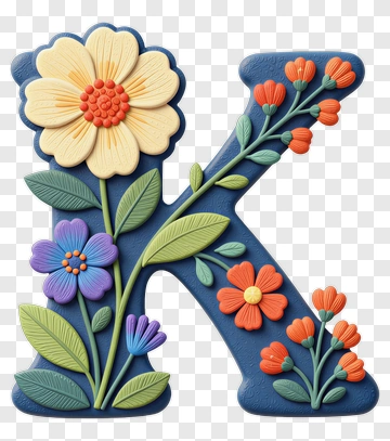 Floral Letter K PNG