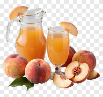 Peach Juice With Fresh Peaches PNG