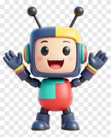 Cartoon Robot Character Smiling And Waving PNG