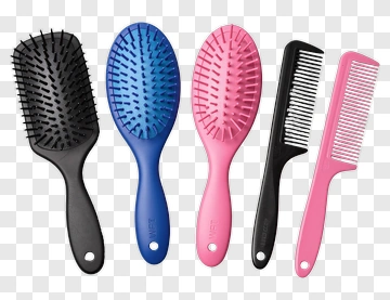 Colorful Hair Brushes And Combs PNG