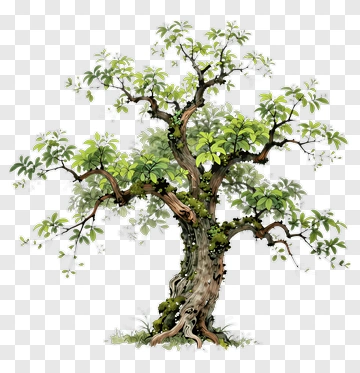 Felt Tree With Green Leaves PNG