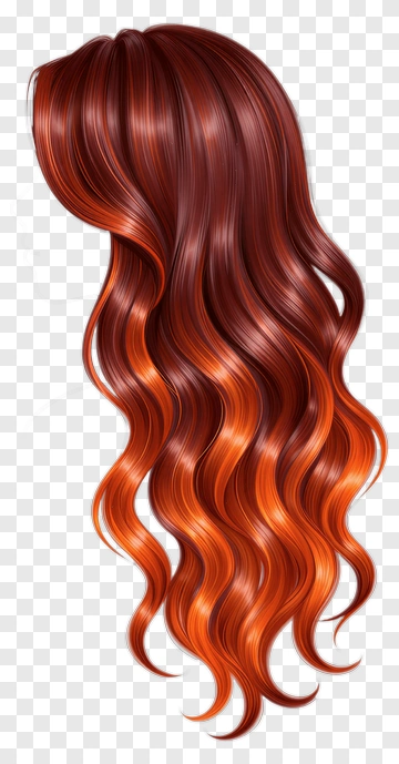 Wavy Hair With Ombre Effect PNG