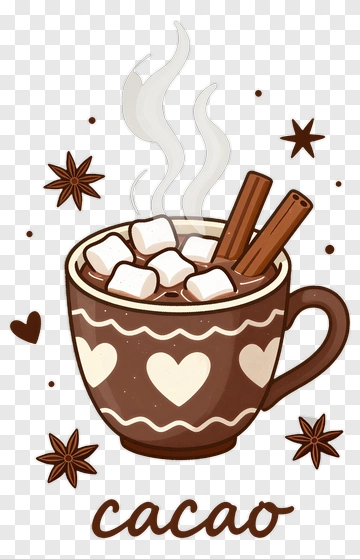Hot Cacao With Marshmallows And Cinnamon Sticks PNG