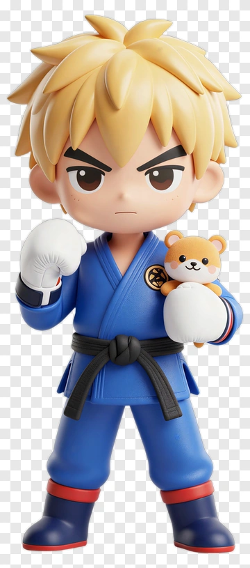 Cartoon Boy Holding A Teddy Bear PNG