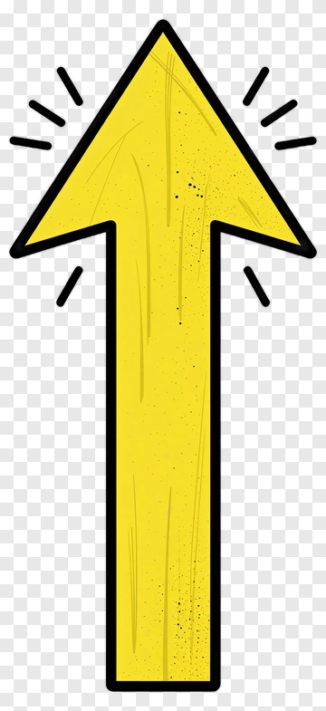 Yellow Arrow Pointing Up PNG