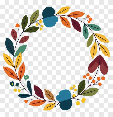 Colorful Floral Wreath PNG