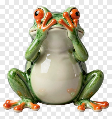 Ceramic Frog Figurine PNG