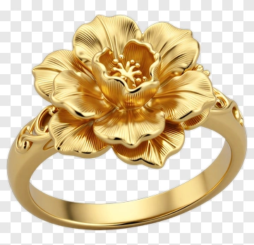 Gold Flower Ring PNG