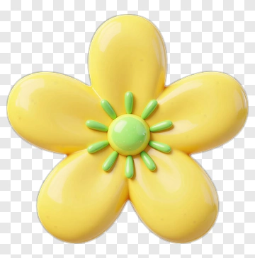 Yellow Flower With Green Center PNG
