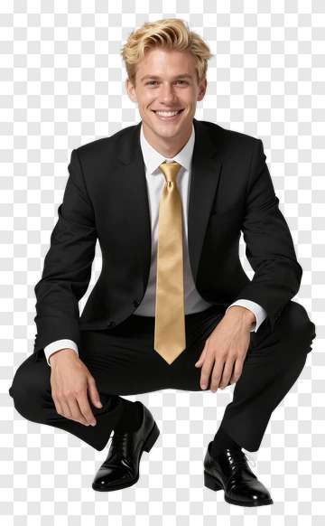 Smiling Businessman In A Black Suit PNG