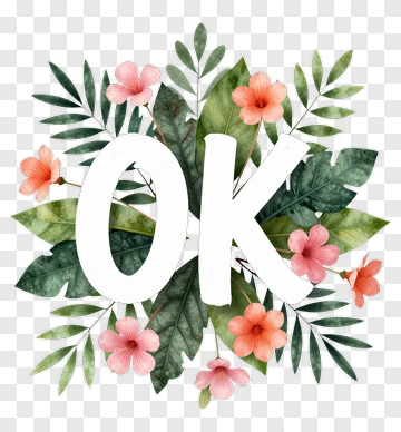 Ok Floral Composition PNG