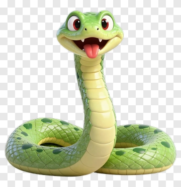 Cartoon Green Snake PNG