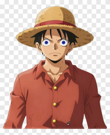 Anime Character With Straw Hat PNG