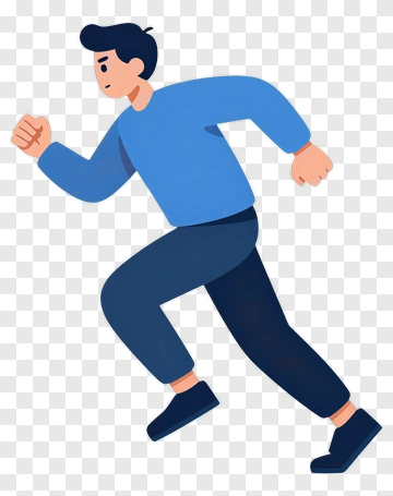 Cartoon Man Running PNG
