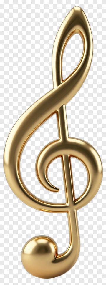 Gold Treble Clef Symbol PNG