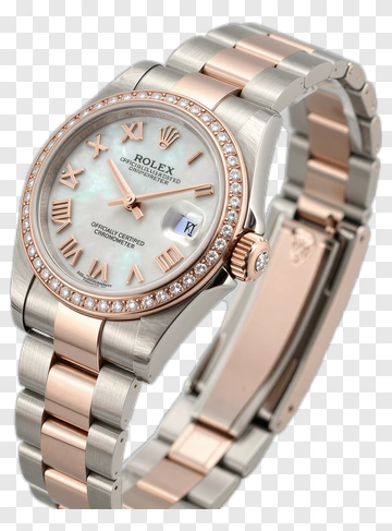 Rolex Watch With Diamond Bezel PNG