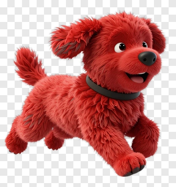 Cartoon Red Dog Running PNG