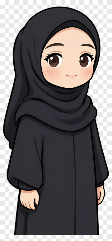 Cartoon Girl Wearing A Hijab PNG
