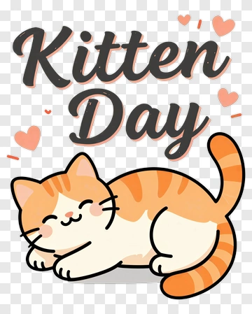 Cartoon Cat For Kitten Day PNG