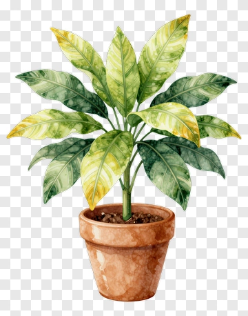Watercolor Potted Plant PNG