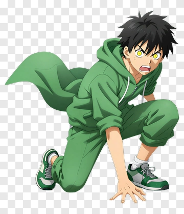 Anime Character In Green Outfit PNG