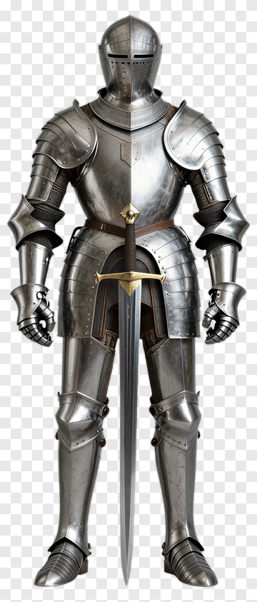 Armored Knight Holding A Sword PNG