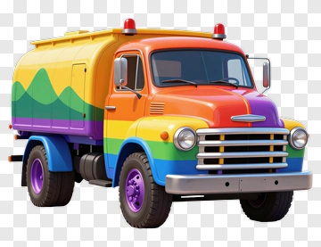 Colorful Garbage Truck PNG