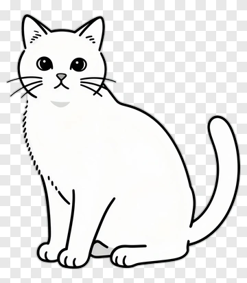 Cartoon White Cat PNG