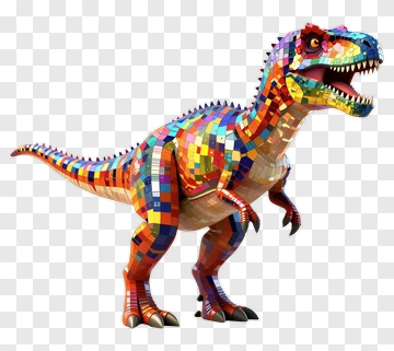 Colorful 3D Dinosaur Figure PNG
