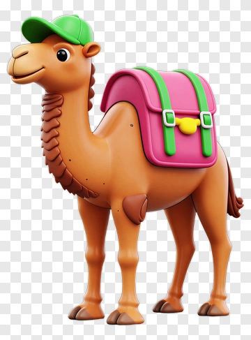 Cartoon Camel With Backpack PNG