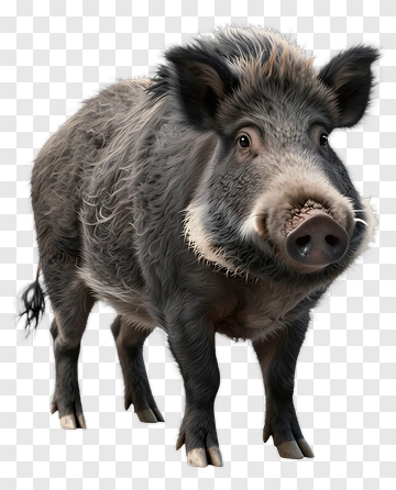 Wild Boar Standing In Natural Pose PNG