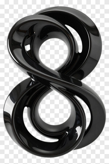 Black Infinity Symbol Sculpture PNG