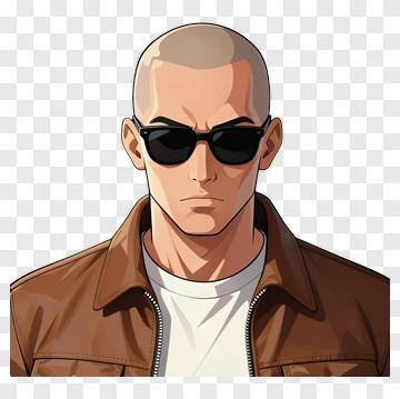 Cartoon Man Wearing Sunglasses PNG