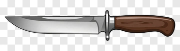 Cartoon Knife With Brown Handle PNG