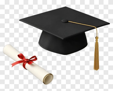 Graduation Cap And Diploma Scroll PNG