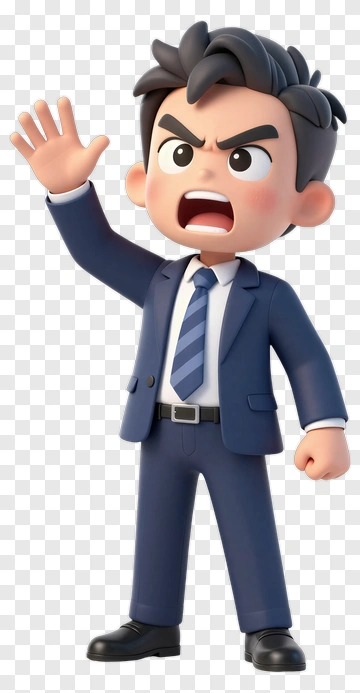 3D Businessman Gesturing While Speaking PNG