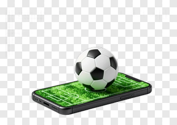 Soccer Ball On Smartphone Screen PNG