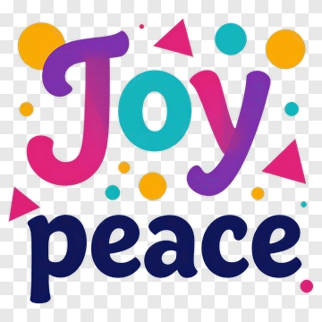 Joy Peace Typography Design PNG