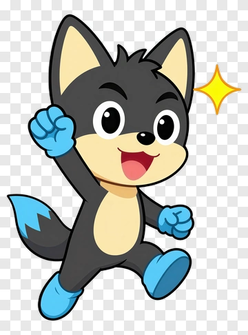 Cartoon Fox Character Jumping With Excitement PNG