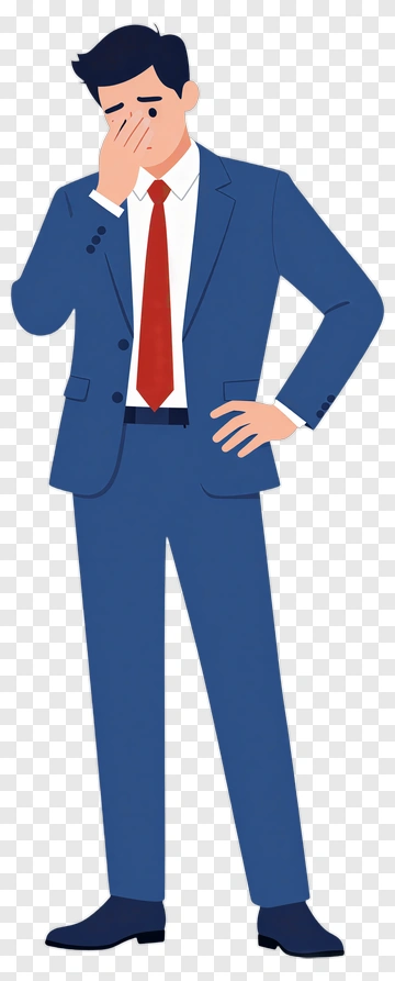 Businessman Looking Thoughtful PNG