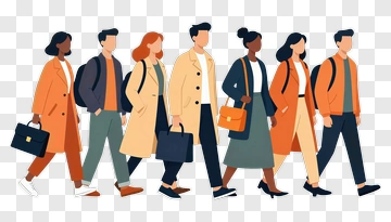 Business Team Walking Together PNG