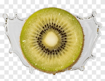 Sliced Kiwi On A Decorative Plate PNG