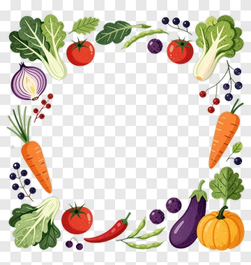 Colorful Vegetable Frame PNG