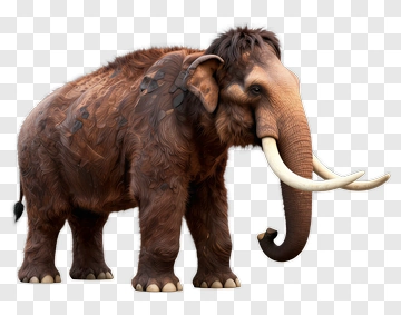3D Mammoth With Curved Tusks PNG