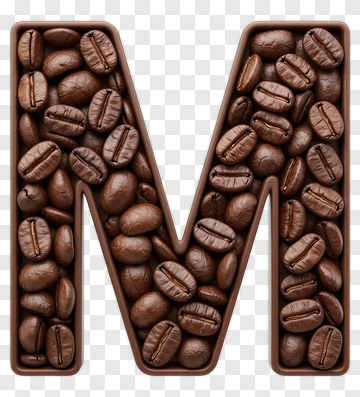 Coffee Beans In Letter M Shape PNG