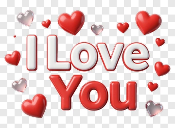 I Love You With Hearts PNG