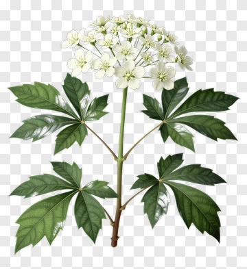 Flowering Plant With Green Leaves PNG