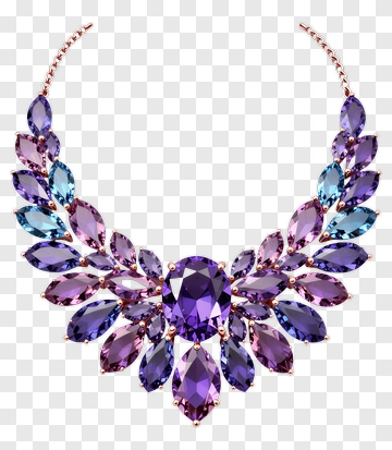 Colorful Gemstone Necklace PNG